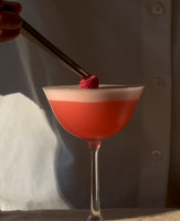 Cocktail Clover Club sans alcool rose framboise coco