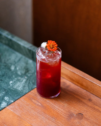 cocktail sans alcool rouge rhum myrtille citron thé